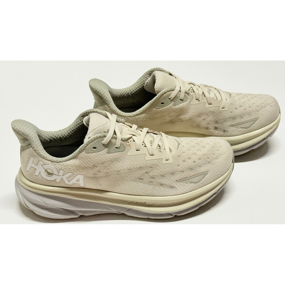 Hoka One One Clifton 9 Mens 10.5D Sand Beige Running Shoes 1127895 OKB